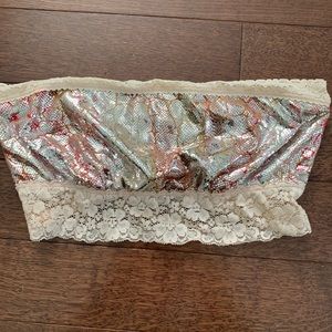 FREE PEOPLE sparkle snakeskin lace bralette